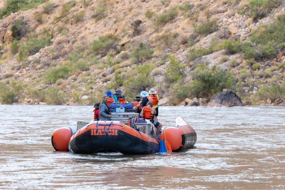 rafting guests on a river trip down the colorado river