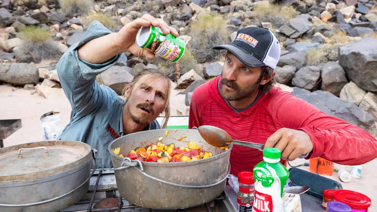 Making dinner outdoors on Lower Grand Canyon Trip