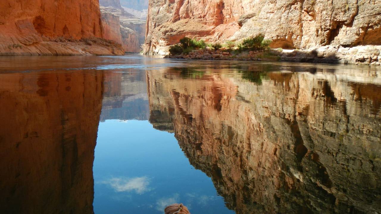 Photo of glassy water of Colorado River on Trip with Hatch River Expeditions