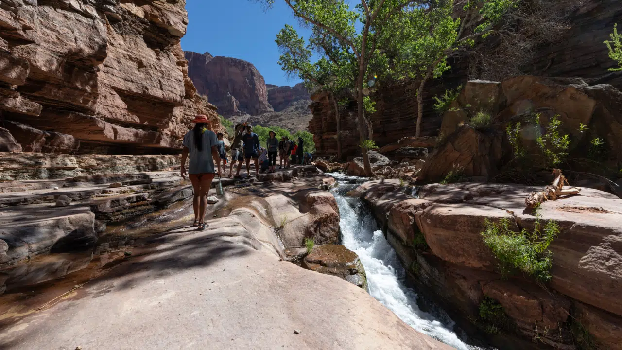 People in Grand Canyon on expedition trip