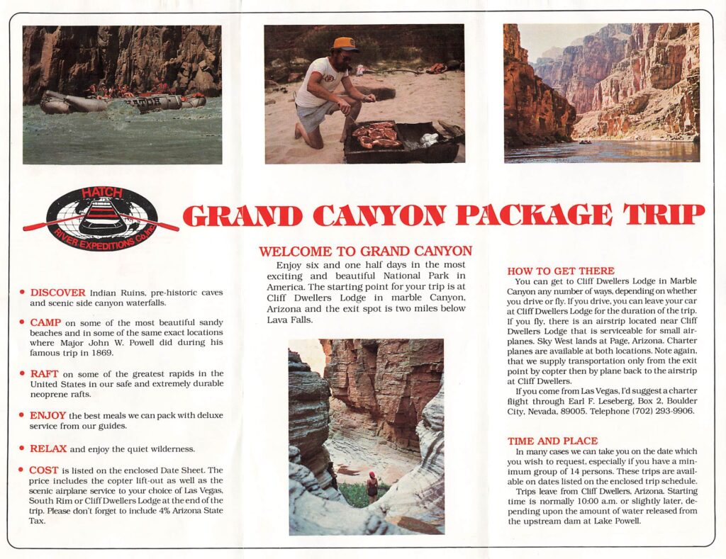 Vintage Hatch Pamphlet for Grand Canyon River Trip