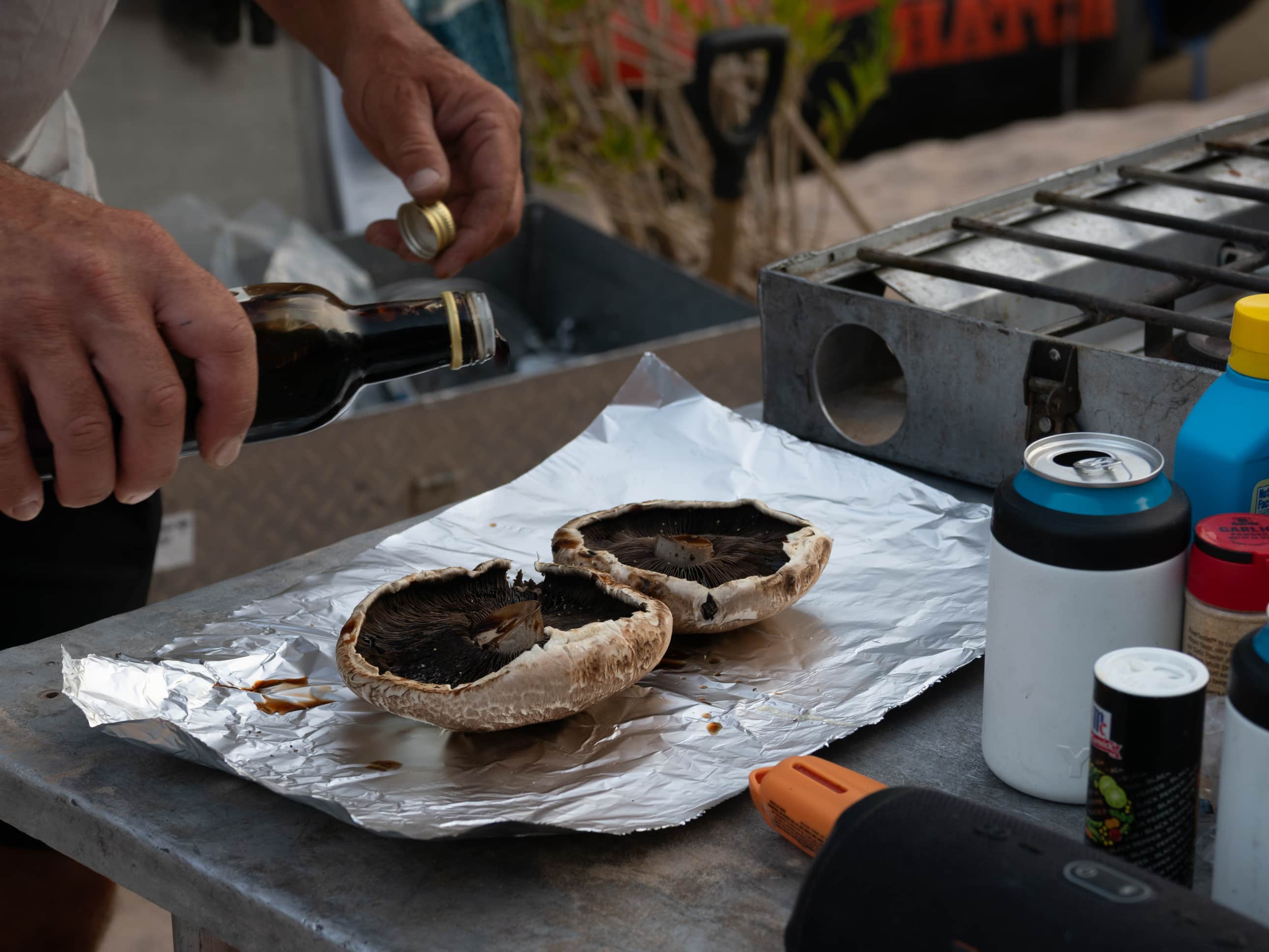 Portobello mushrooms provided as an alternative to meat at a Hatch meal. Photo credit: Amy Horn. 