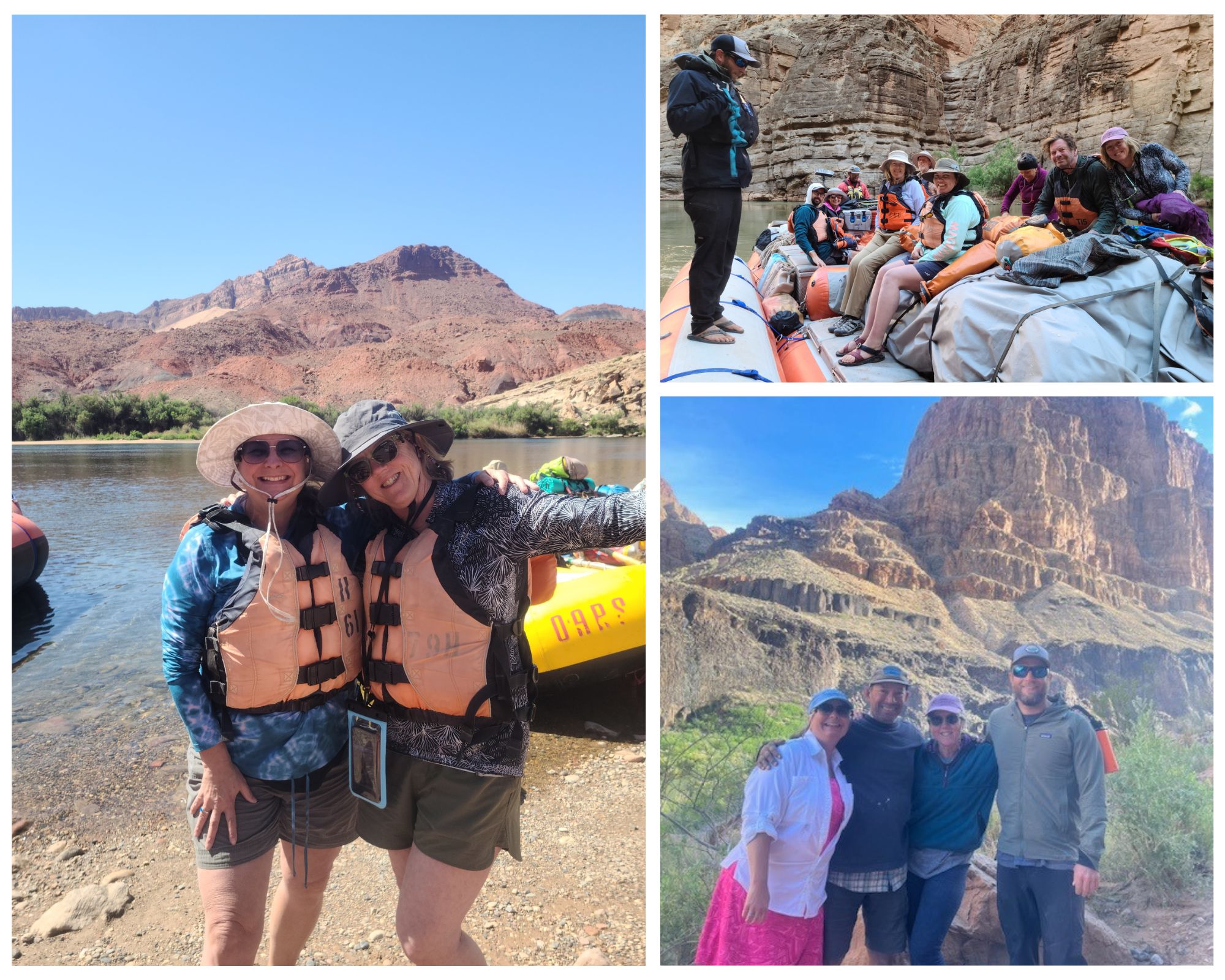 Photo collage of a river rafting trip, photos by Joy Sprague