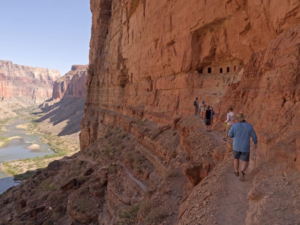 Guests hiking to Nankoweap Granaries 