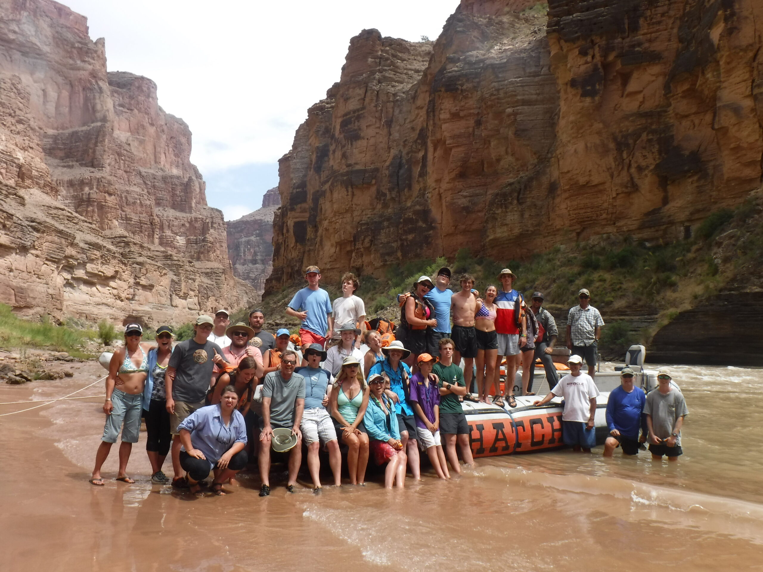 Group on a Grand Canyon river trip with Hatch.