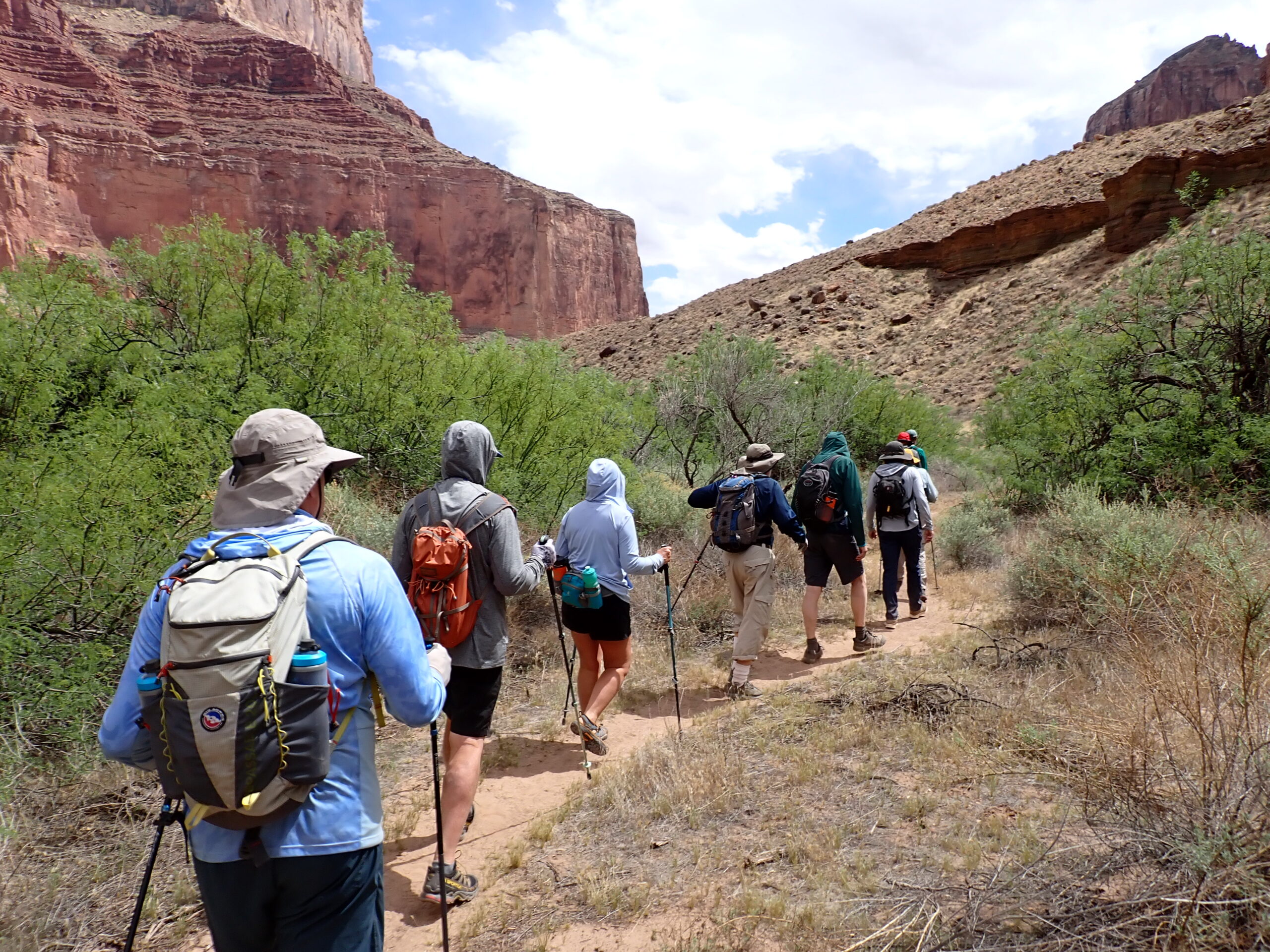 Hatch guests hike down a Grand Canyon trail. Photo credit: Karl C.