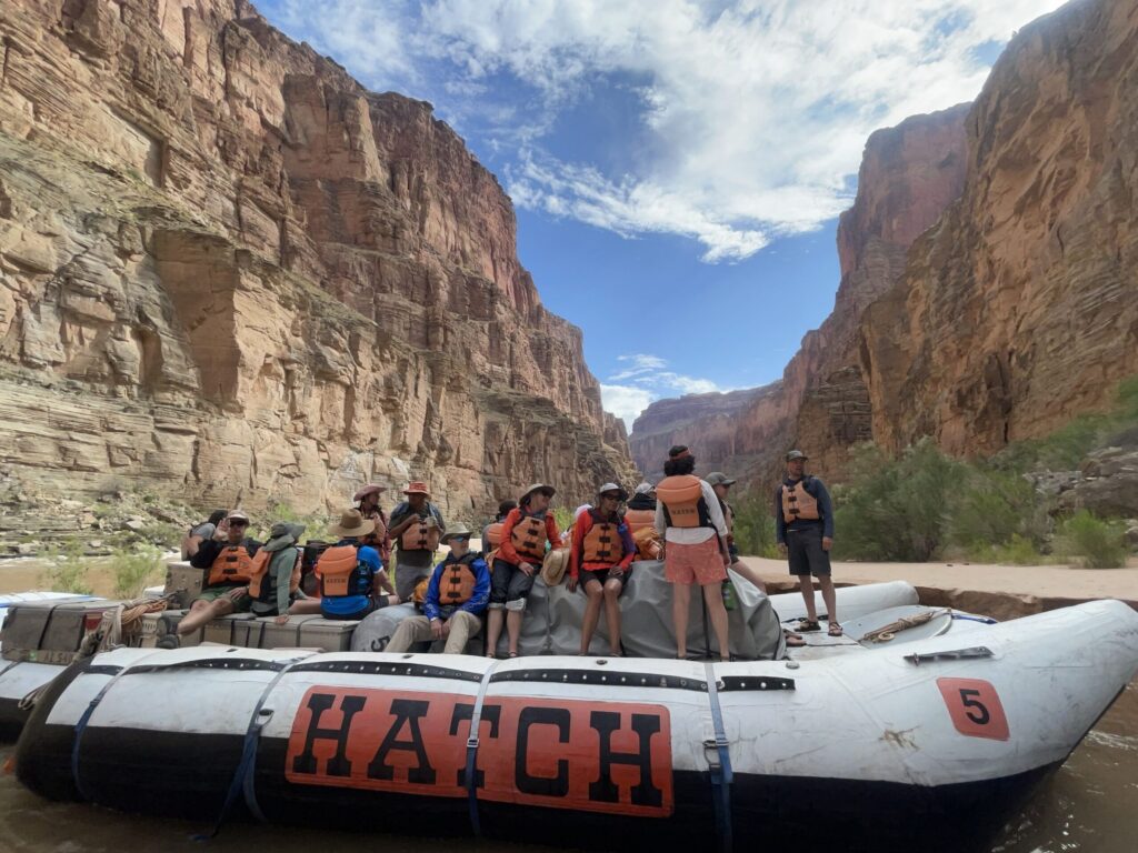 Hatch River Expeditions guests rafting through the Grand Canyon