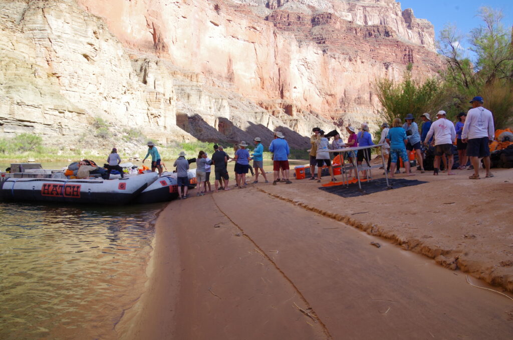 Guests forming duffel line Credit: John Dillon